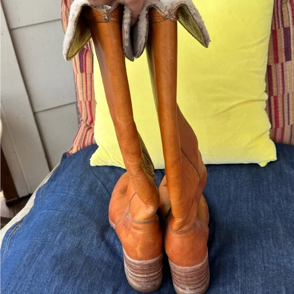 Dingo Leather and Faux Shearling Knee Boots - Picture 5 of 15